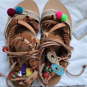 Elina Linardaki Pom Pom Sandal